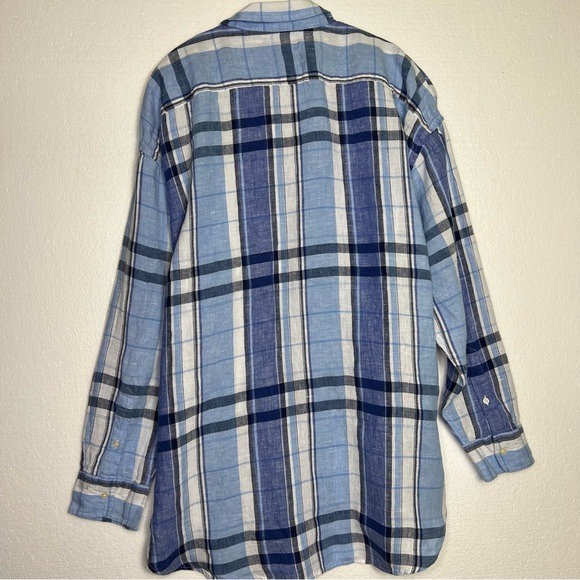 LAUREN RALPH LAUREN Floral & Plaid Linen Shirt size XXL great condition - Picture 7 of 7